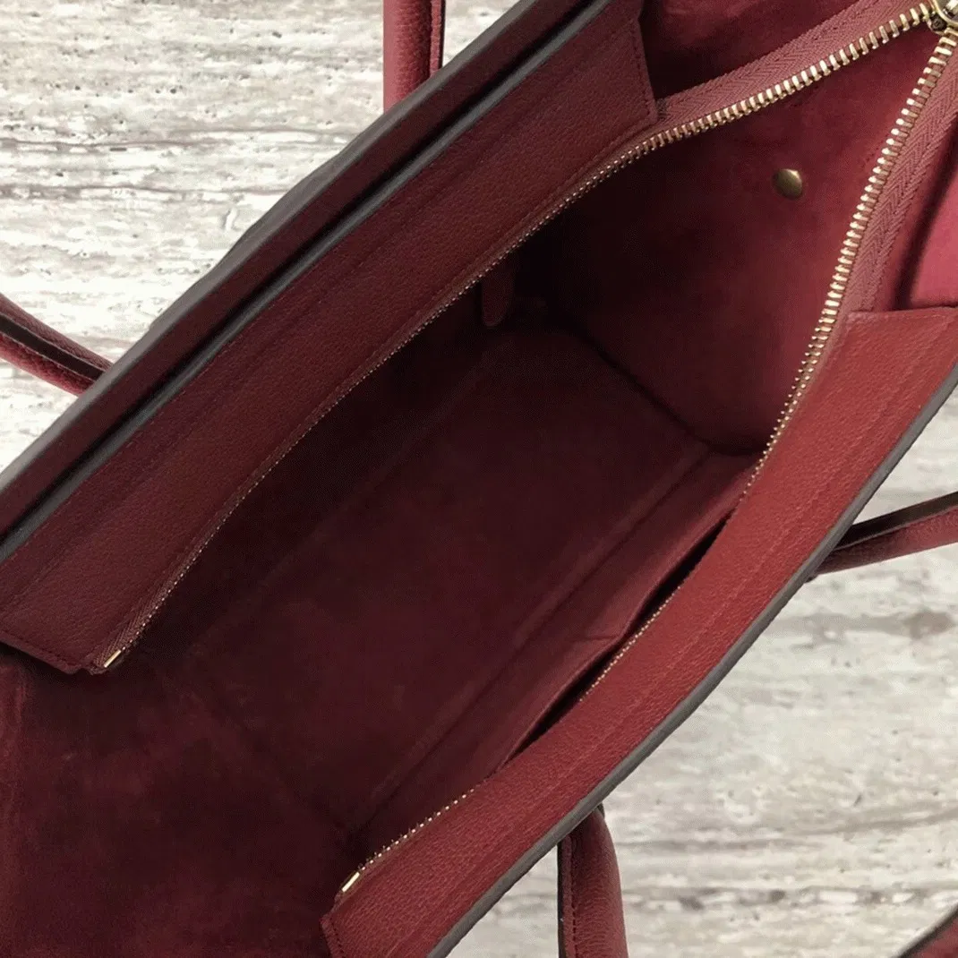 Celine Micro Luggage Tote Bag Knockoff in Dark Red — image 8