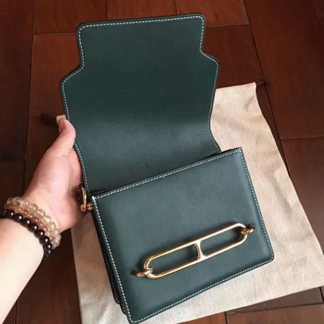 Best Knockoff Hermes Mini Sac Roulis Handbag Green — image 2