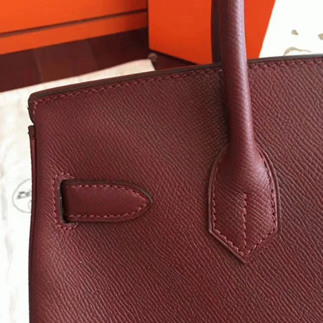 Bordeaux Knockoff Designer Hermes Birkin 30cm Bag — image 8
