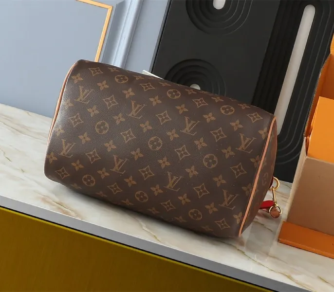 Louis Vuitton Monogram Canvas Soft Speedy 30 Crafty Handbag In Red — image 4
