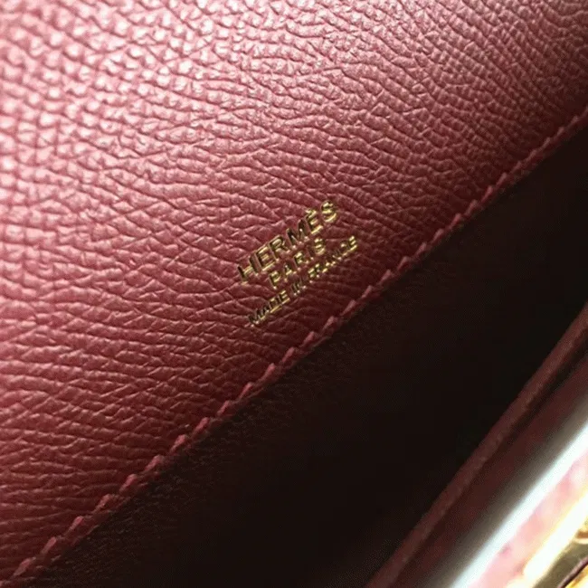 Bordeaux Epsom Hermes Kelly Cut Clutch Sleek Purse — image 6