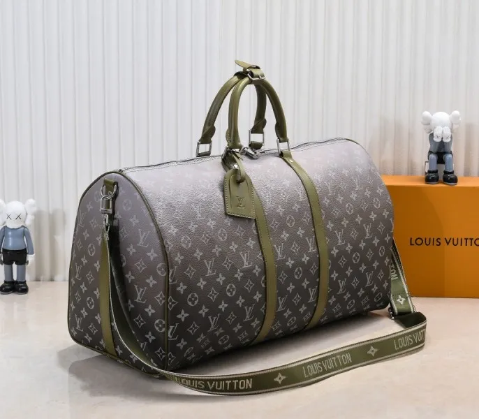 LV Monogram Gradient Canvas Keepall Bandouliere 55 In Khaki Green — image 2
