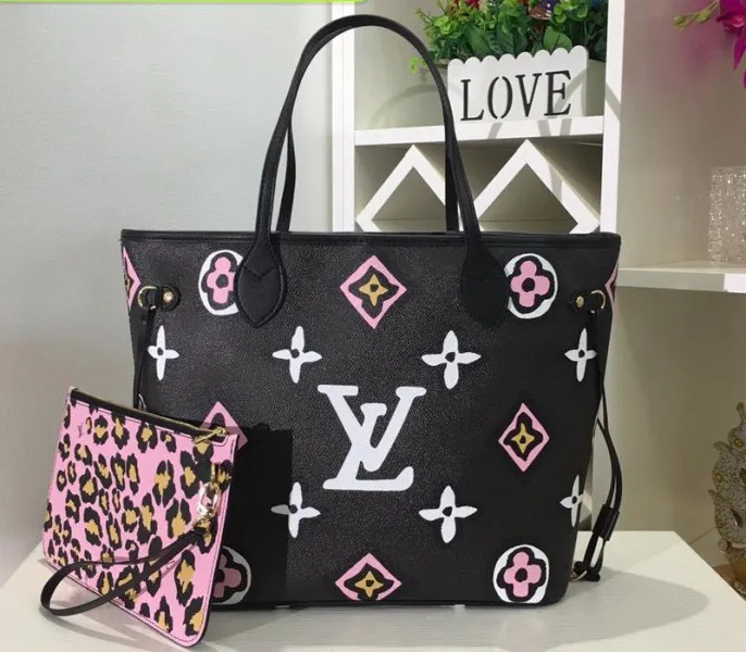 Louis Vuitton Monogram Empreinte Wild At Heart Neverfull MM Tote In Black — image 9