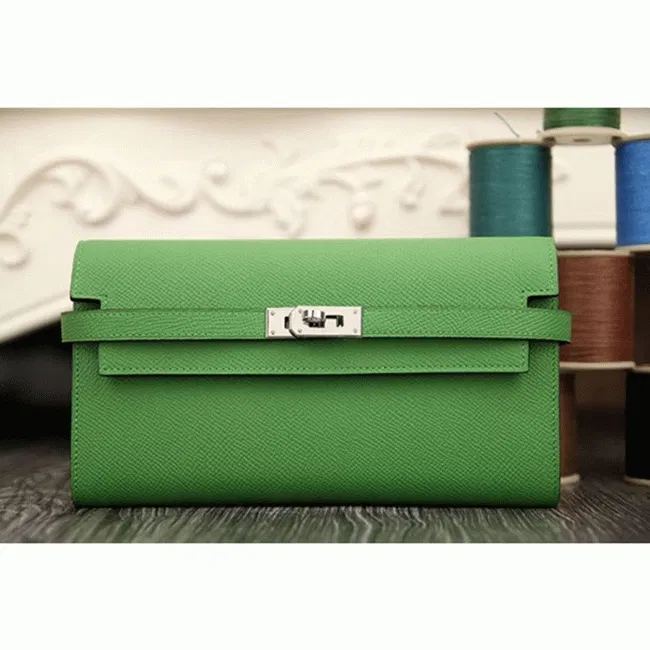 Bamboo designer Hermes Kelly Longue wallet