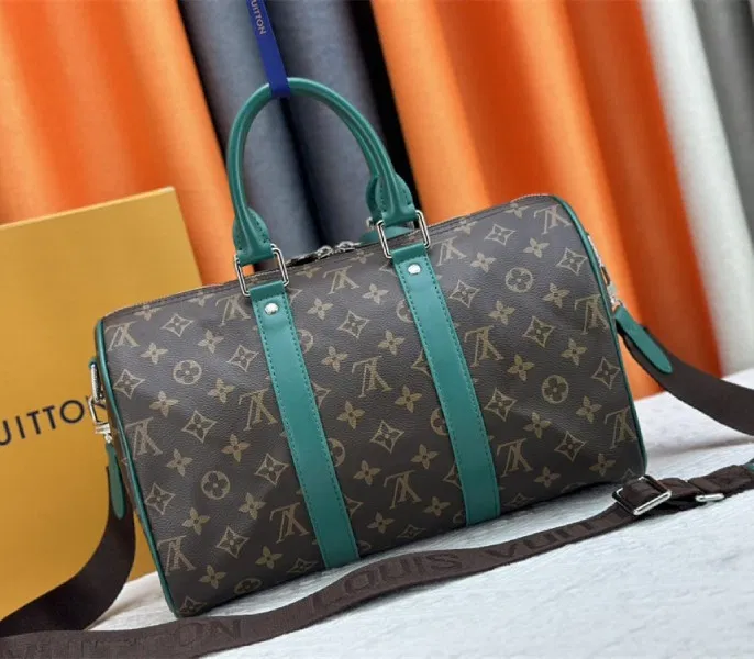 Louis Vuitton Monogram Macassar Canvas Keepall Bandouliere 35 In Borneo Green — image 3