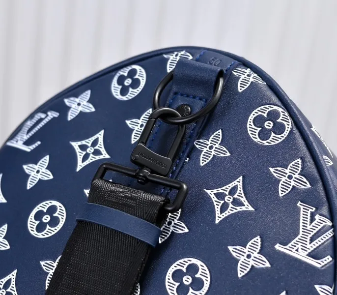 LV Monogram Shadow Keepall Bandouliere 50 In Navy Blue — image 8