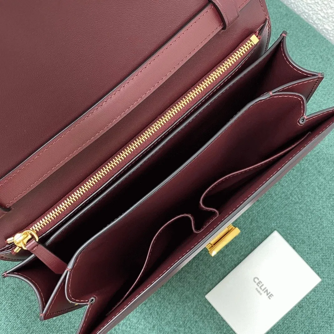 Top Quality Knockoff Celine Classic Box Medium Bag In Bordeaux — image 12