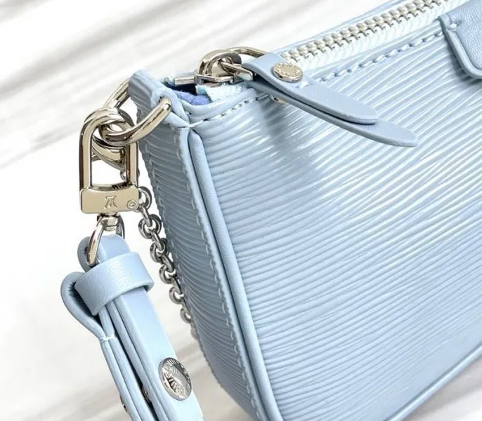 Louis Vuitton Epi Leather Easy Pouch On Strap In Bleu Celeste Blue — image 8