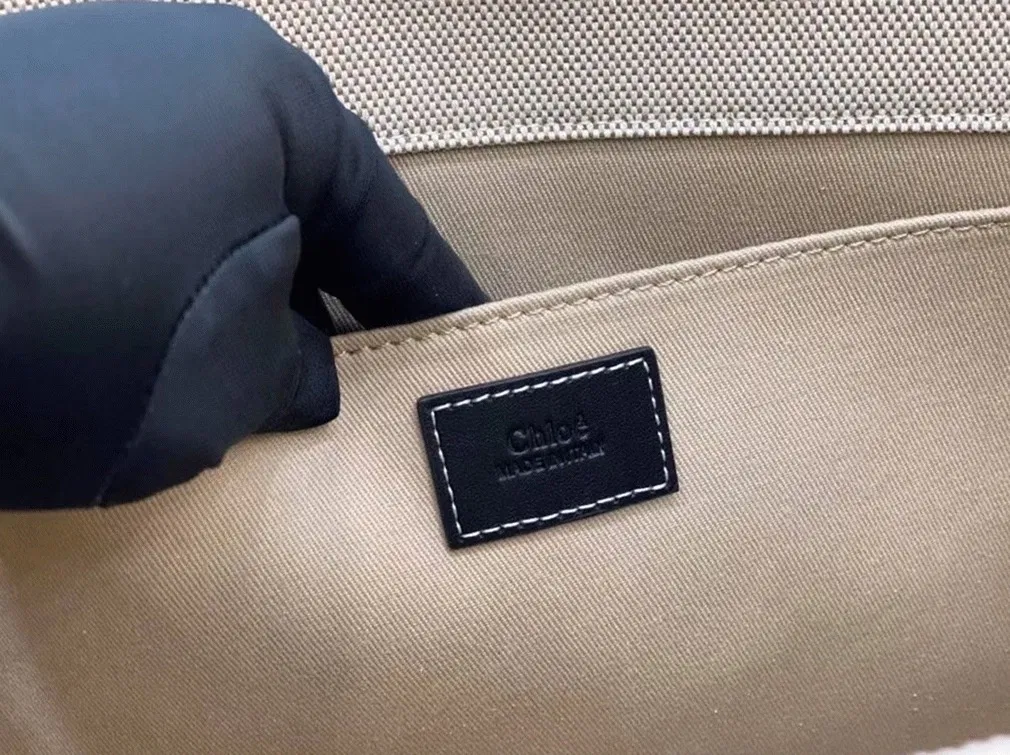 Top Quality Chloe Large Woody Tote Bag in Canvas with Black Leather Strips — image 7