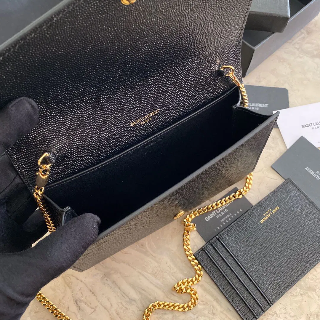 UPTOWN CHAIN WALLET IN CROCODILE-EMBOSSED SHINY LEATHER — image 8