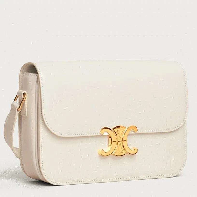 Top Quality Celine Triomphe Teen Bag In White