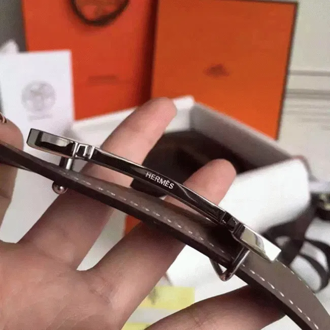 Hermes Kits belt in grey epsom with Constance buckle — image 8