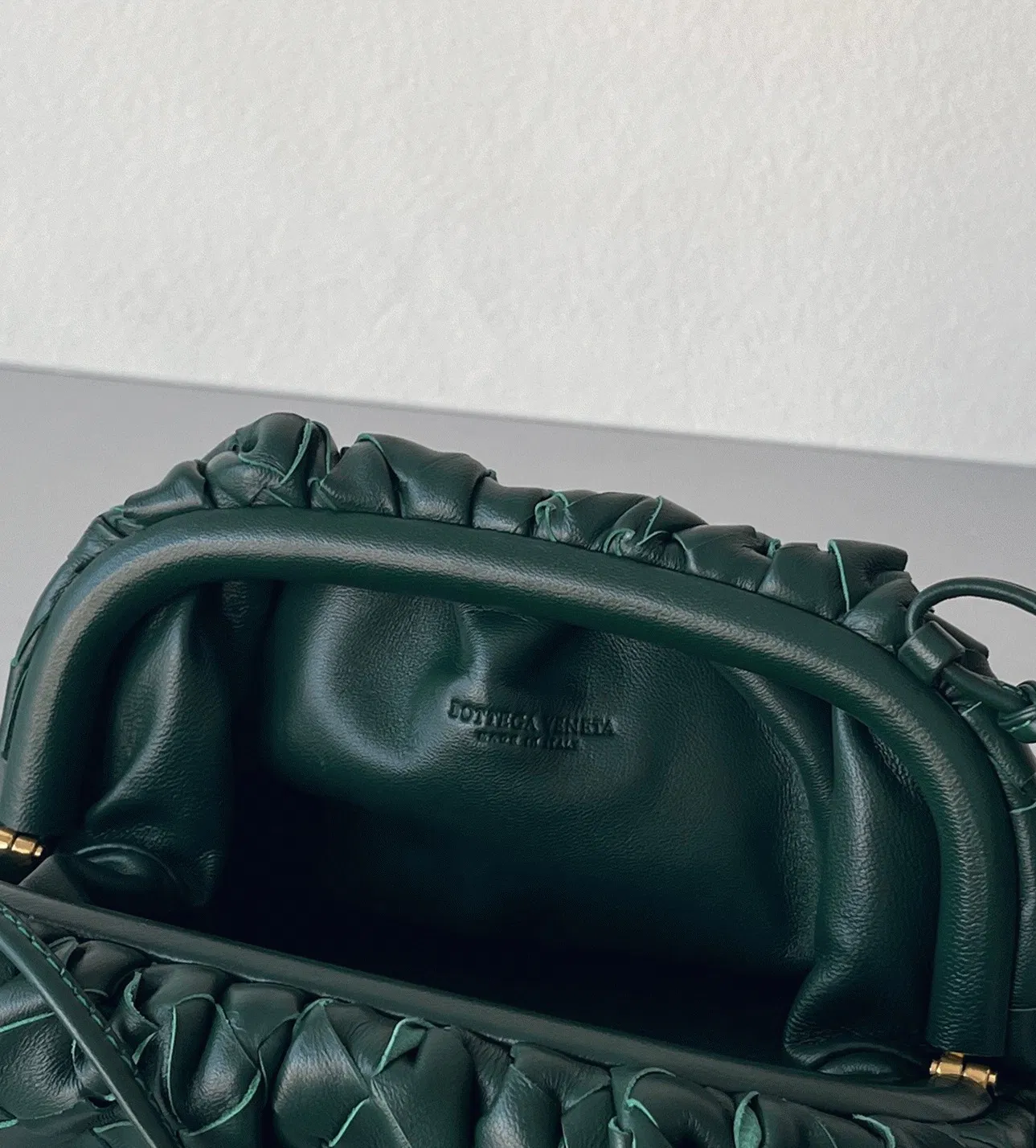 Knockoff Bottega Veneta Mini Pouch with Strap Raintree — image 6