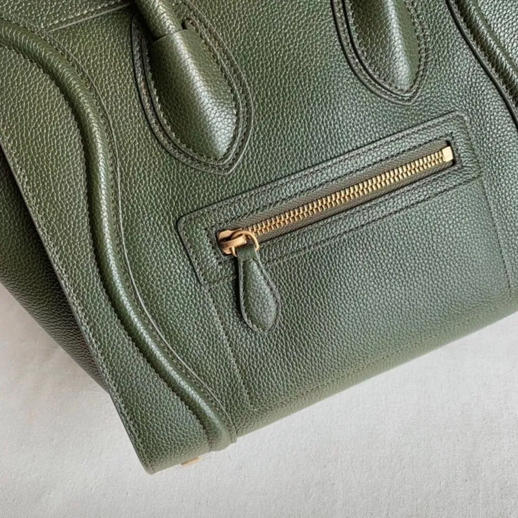 Celine Micro Luggage Tote Bag Knockoff in Khaki Green — image 8
