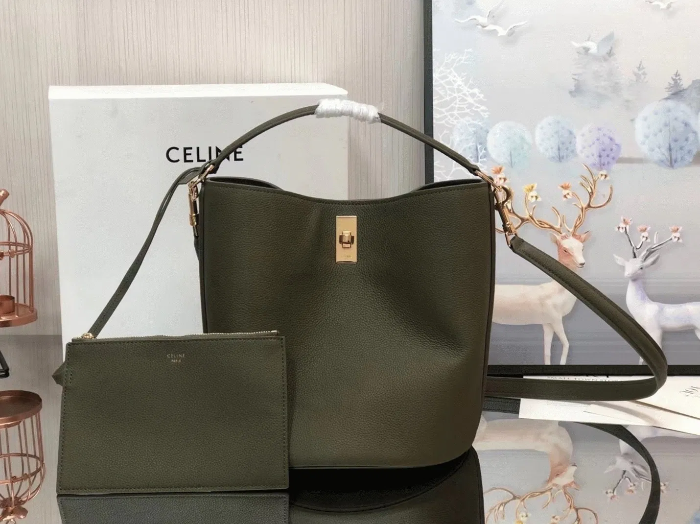 Top Quality Celine Bucket 16 Bag In Dark Olive — image 5