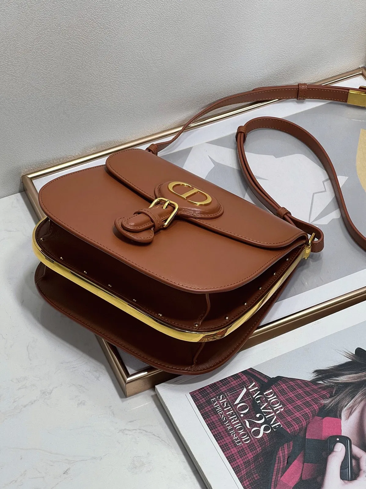 Dior Bobby Frame Bag Knockoff in Brown — image 9