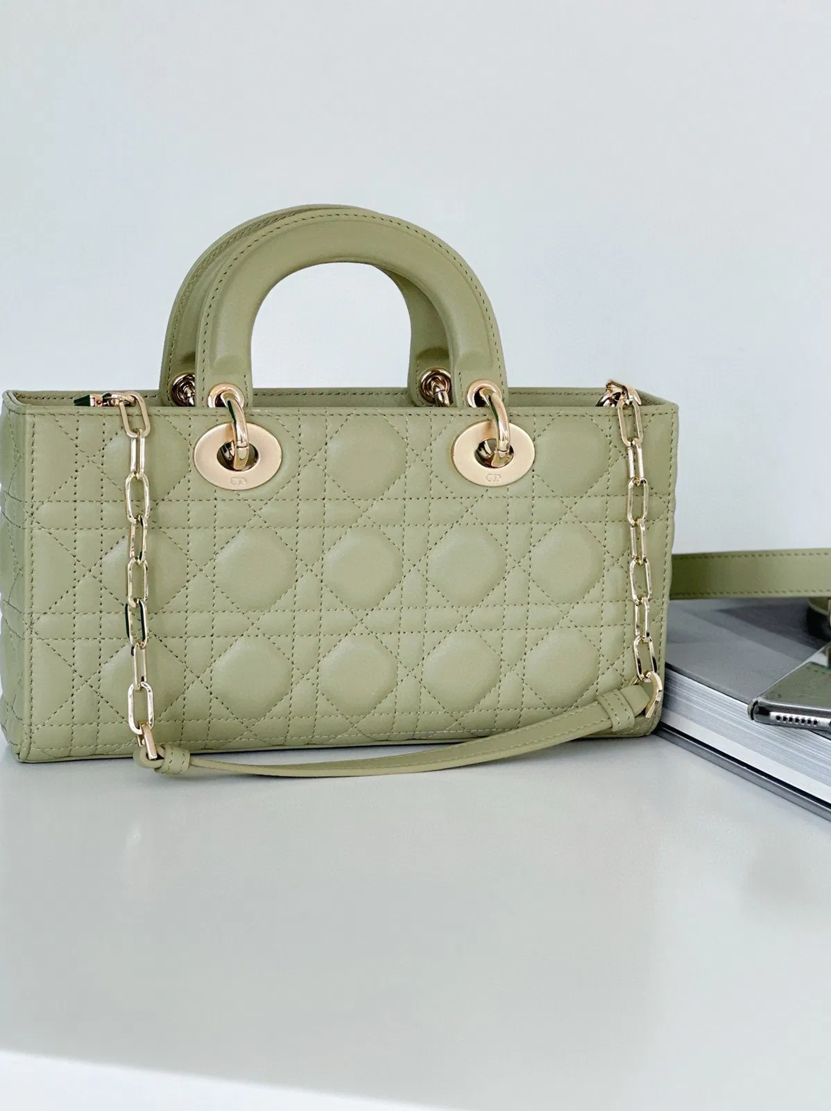 Dior Lady D-Joy Medium Bag Knockoff in Ethereal Green Cannage Lambskin — image 2
