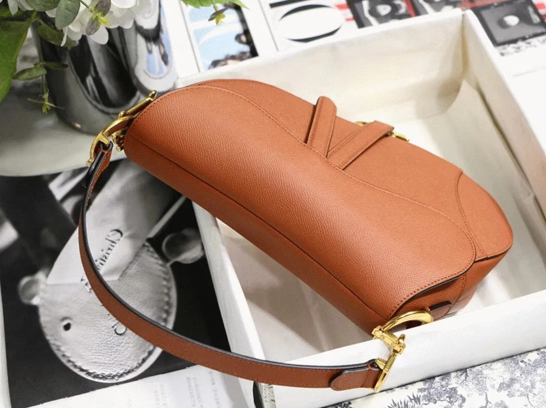Dior Saddle Bag in Dark Tan Grained Calfskin — image 4