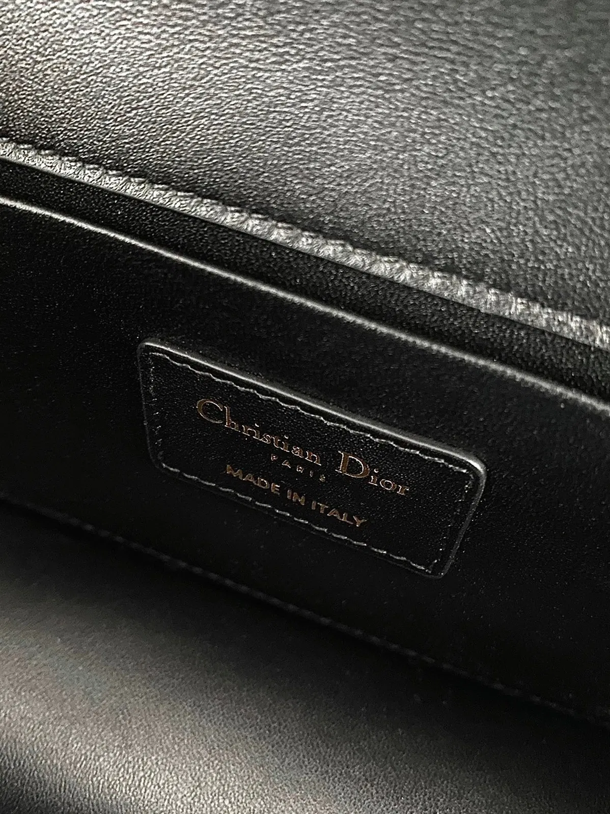 Dior 30 Montaigne East-West Bag with Chain in Black Calfskin — image 5