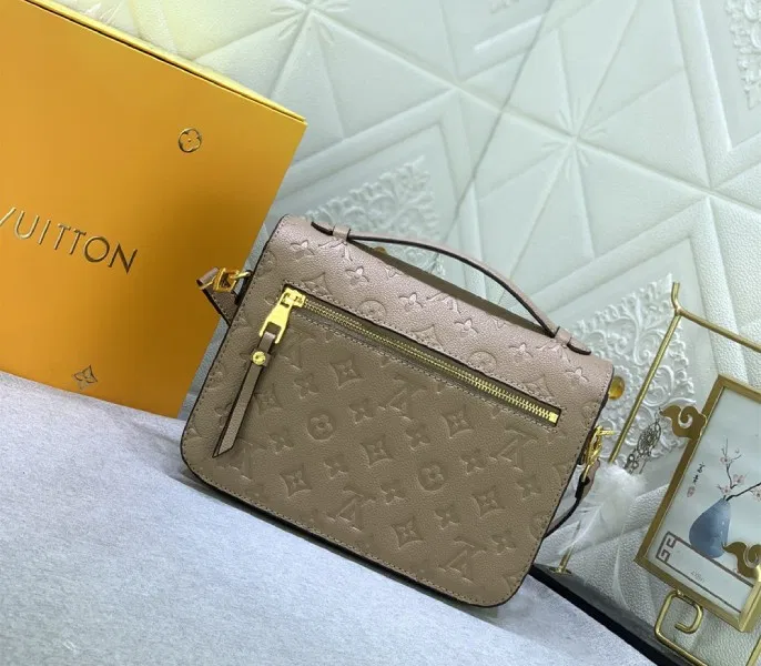 LV Monogram Empreinte Leather Metis In Tourterelle Grey M44881 — image 3