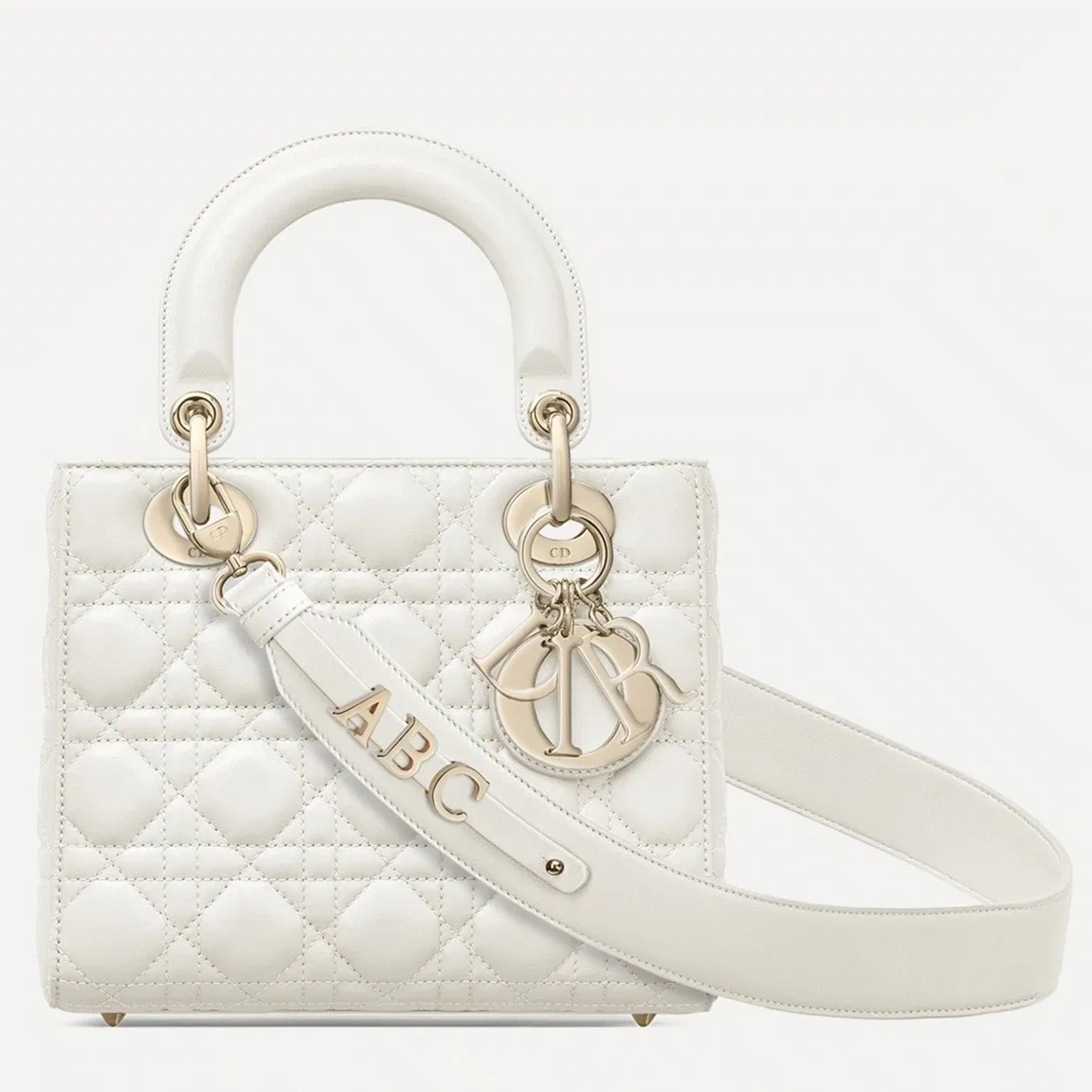 Dior Small Lady Dior My ABCDior Bag in White