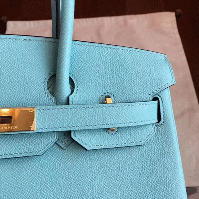 Blue Atoll Color Designer Hermes Birkin 35cm Handbag — image 6