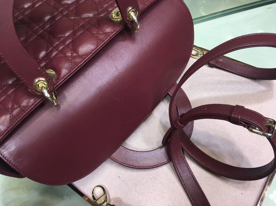 Dior Lady Dior Large Bag in Bordeaux — image 9