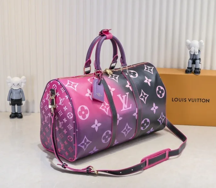 LV Spring 2022 Keepall 45 Travel Bag In Midnight Fuchsia — image 3