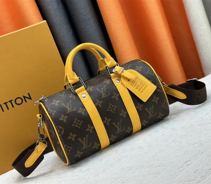 Louis Vuitton Monogram Macassar Canvas Keepall Bandouliere 25 In Safran Yellow — image 2