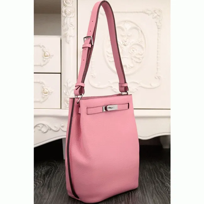 Pink Leather Hermes So Kelly 22cm Feminine Shoulder Bag — image 2
