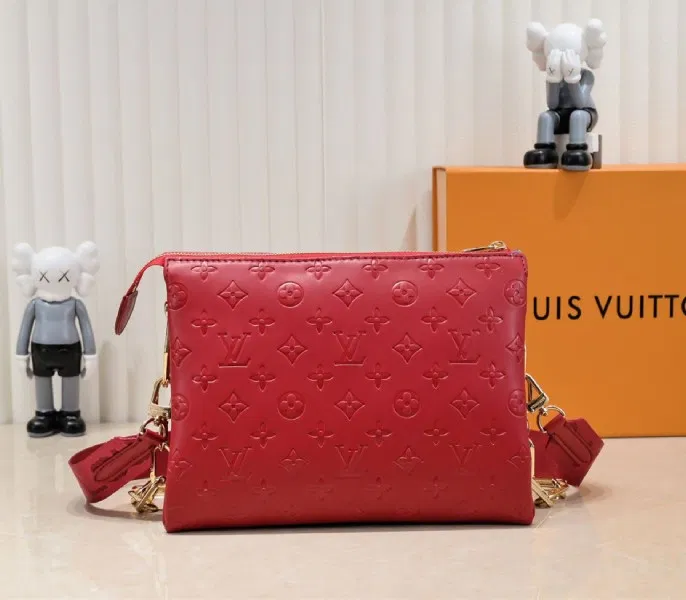 Louis Vuitton Coussin PM Bag In Red With Jacquard Strap — image 2