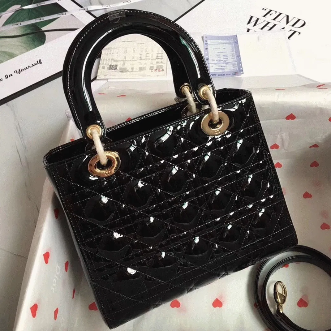 Dior Lady Dior Medium Bag Knockoff in Black — image 6