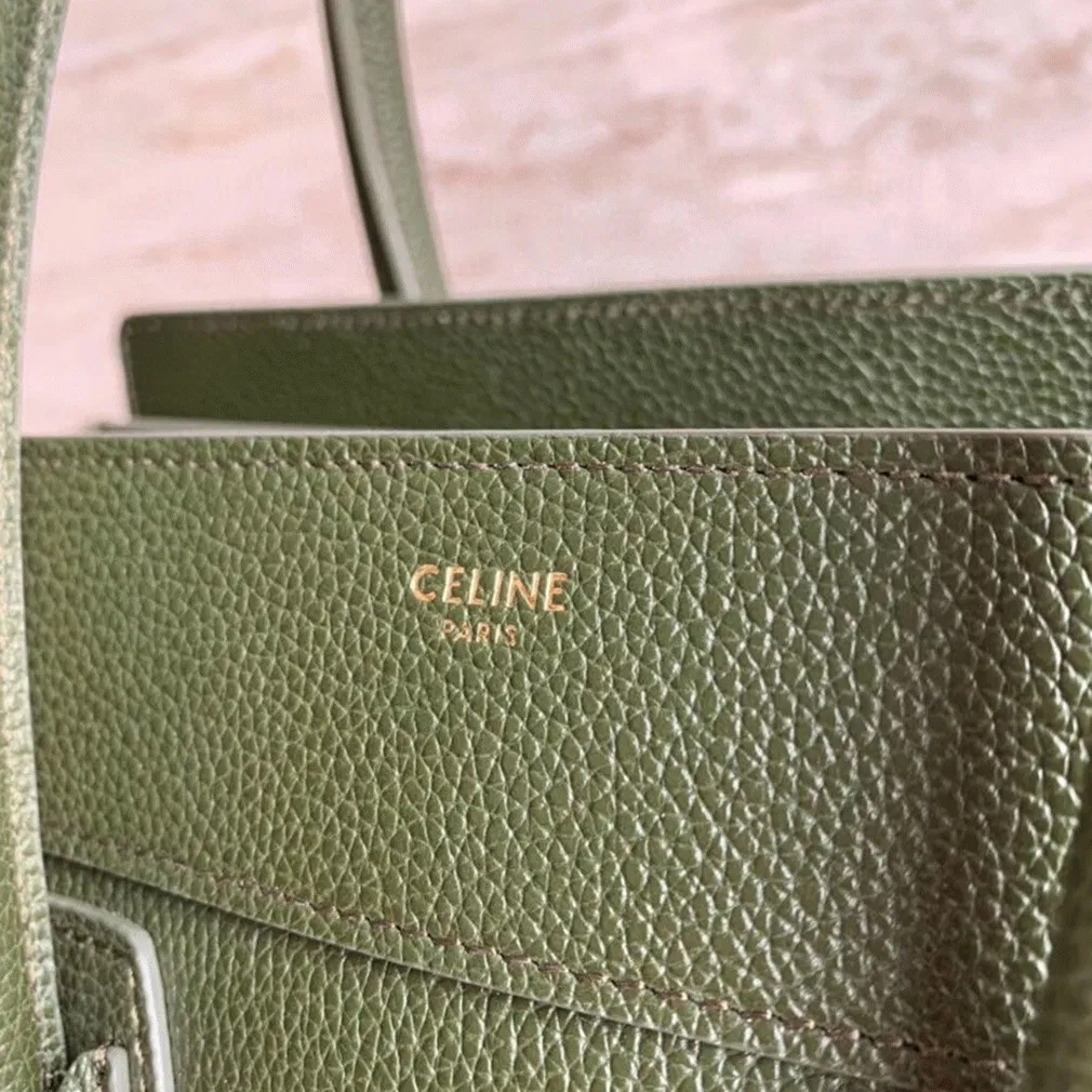 Celine Micro Luggage Tote Bag Knockoff in Khaki Green — image 7