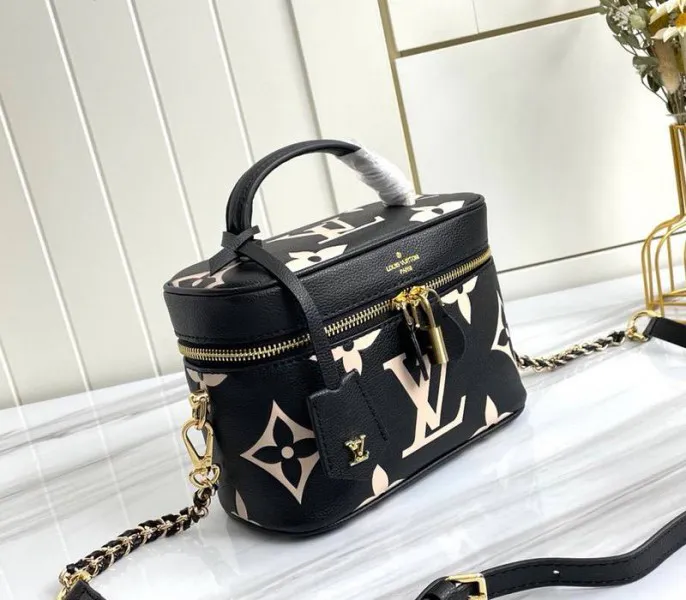 Louis Vuitton Bicolor Monogram Empreinte Vanity PM Bag In Black And Beige — image 2