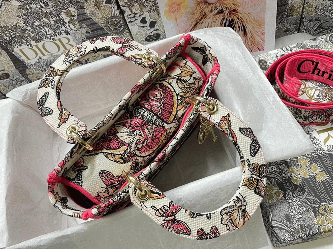 Dior Lady D-Lite Medium Bag in Multicolor Butterfly Embroidery — image 5