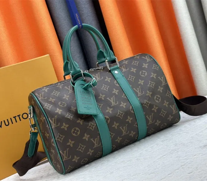 Louis Vuitton Monogram Macassar Canvas Keepall Bandouliere 35 In Borneo Green — image 2