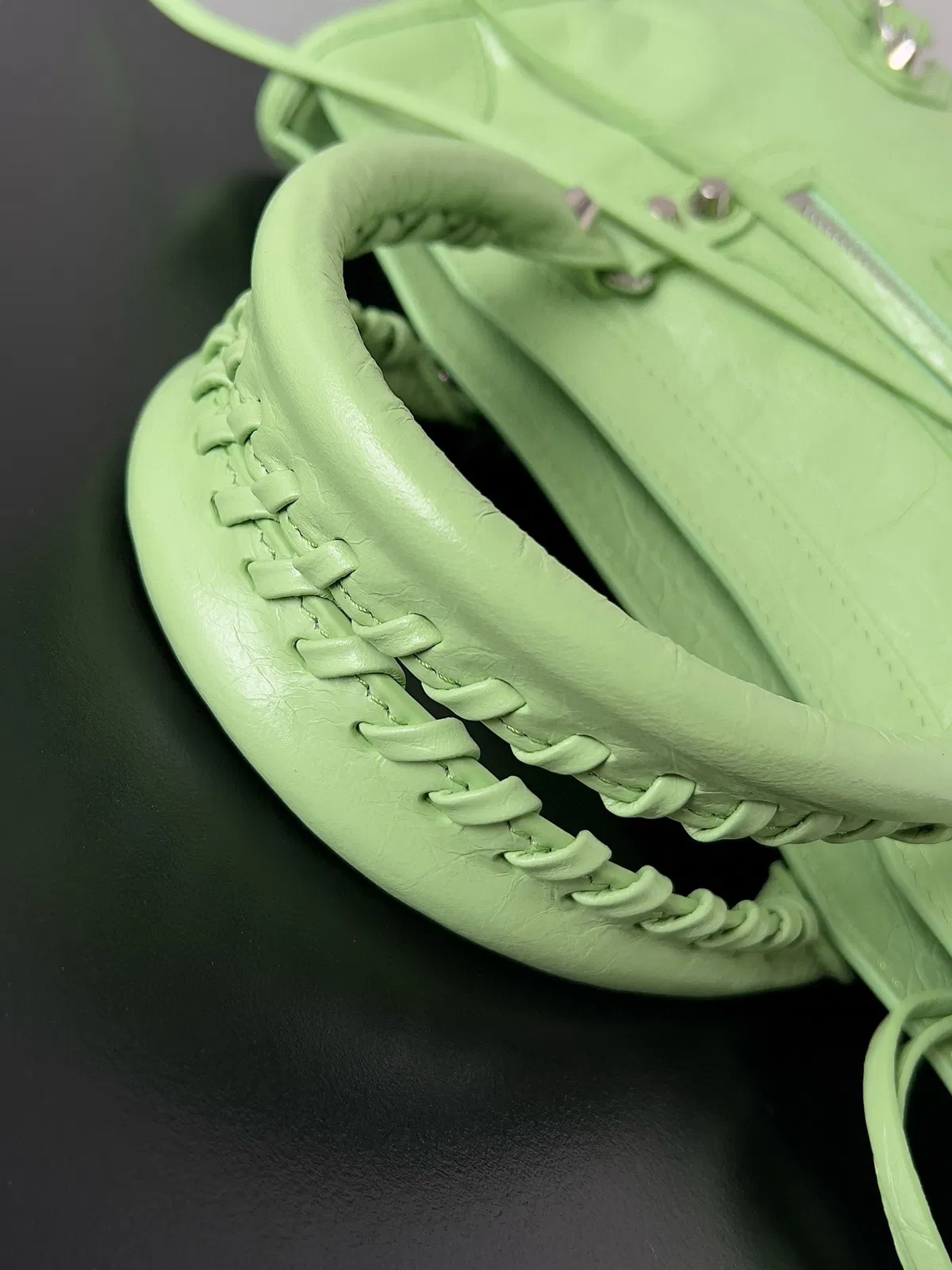 Knockoff Balenciaga Le City Small Bag Green Arena Lambskin — image 4