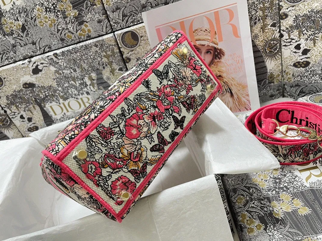 Dior Lady D-Lite Medium Bag in Multicolor Butterfly Embroidery — image 2