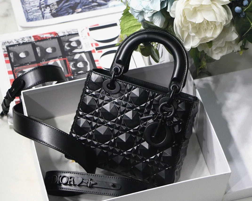 Dior Small Lady Dior My ABCDior Bag in Black Calfskin with Diamond Motif — image 5