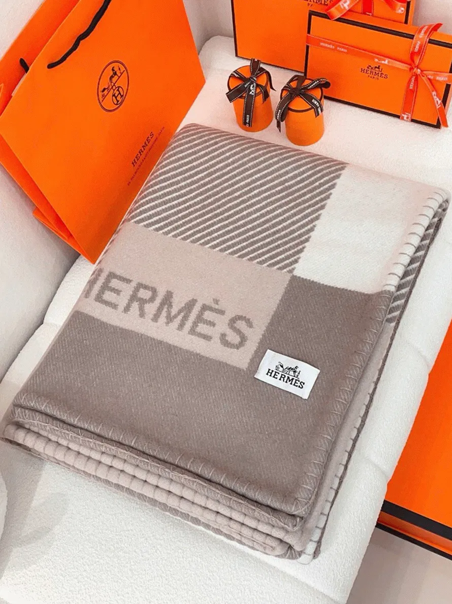Best Hermes H Riviera blanket in beige wool and cashmere — image 5