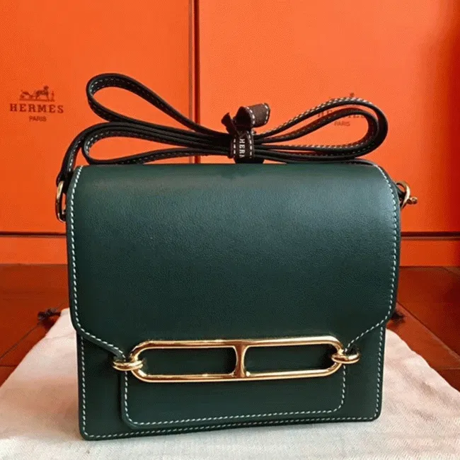Best Knockoff Hermes Mini Sac Roulis Handbag Green