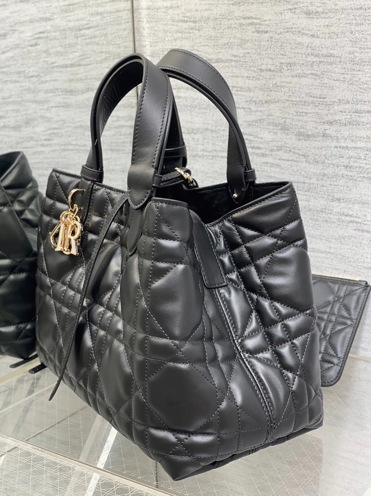Dior Toujours Medium Bag in Black Macrocannage Calfskin — image 3