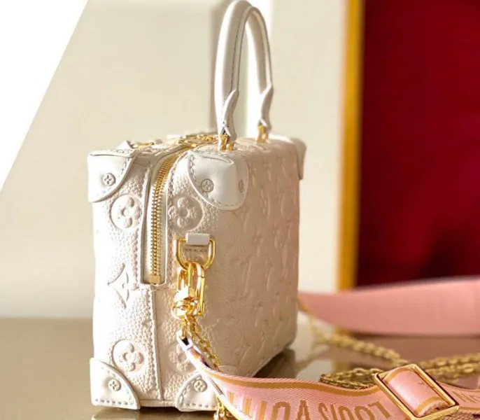 Louis Vuitton Monogram Empreinte Petite Malle Souple Handbag In Cream — image 5