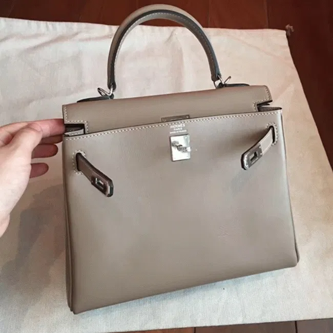 Grey Swift Knockoff Hermes Retourne Kelly 25cm Luxe Tote — image 3