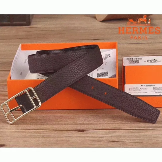 Luxury Hermes chocolate-colored Cape Cod 32 reversible belt — image 3