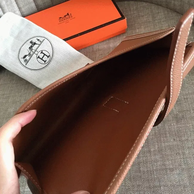Brown knockoff Hermes Jige Elan 29 clutch bag — image 3