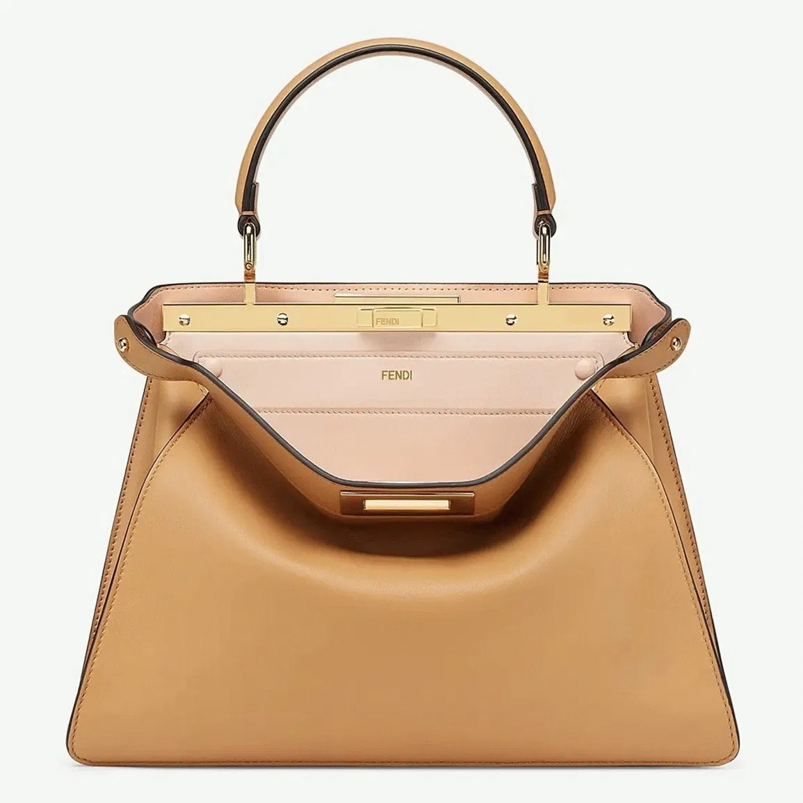 Top Quality Fendi Peekaboo ISeeU Medium Bag In Beige Calfskin