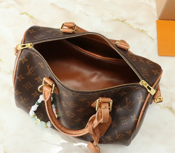 Louis Vuitton Monogram Canvas Soft Speedy 30 Boho Handbag In Tan — image 5