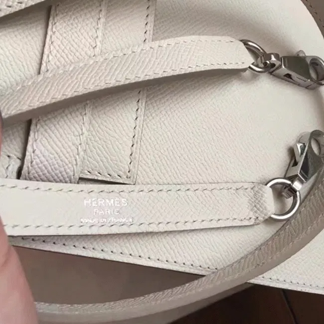 White Epsom Knockoff Hermes Kelly Sellier 28cm Structured Handbag — image 8