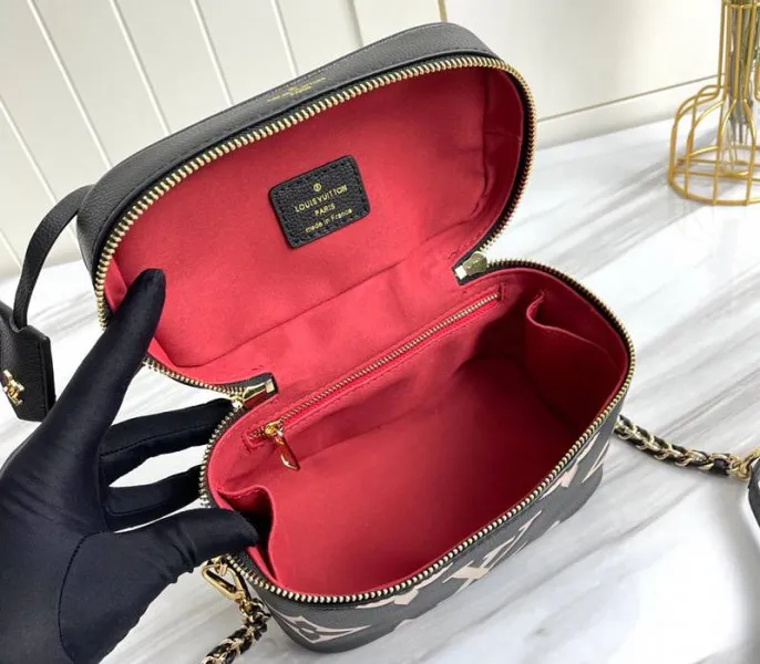 Louis Vuitton Bicolor Monogram Empreinte Vanity PM Bag In Black And Beige — image 7